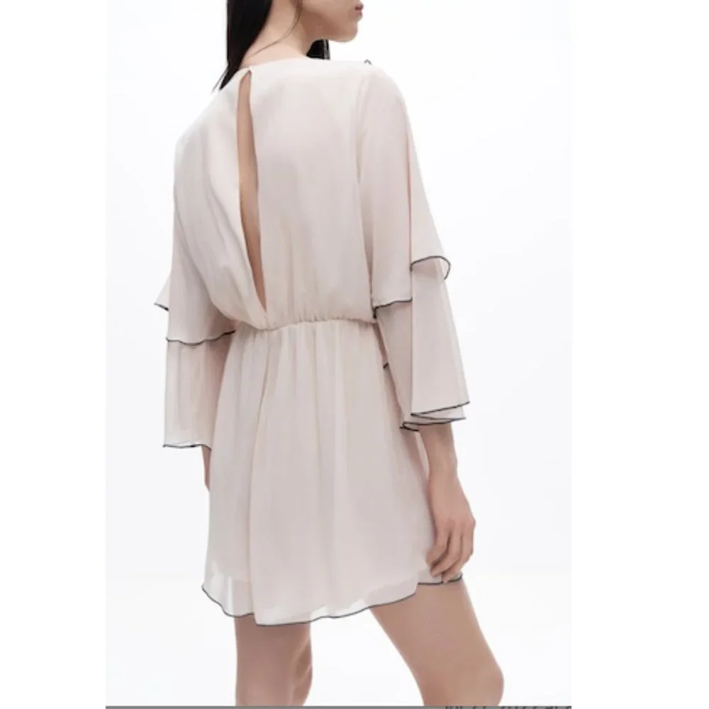 BLOGGER'S FAVE! Zara Ruffled Jumpsuit Romper Oyster White NWT